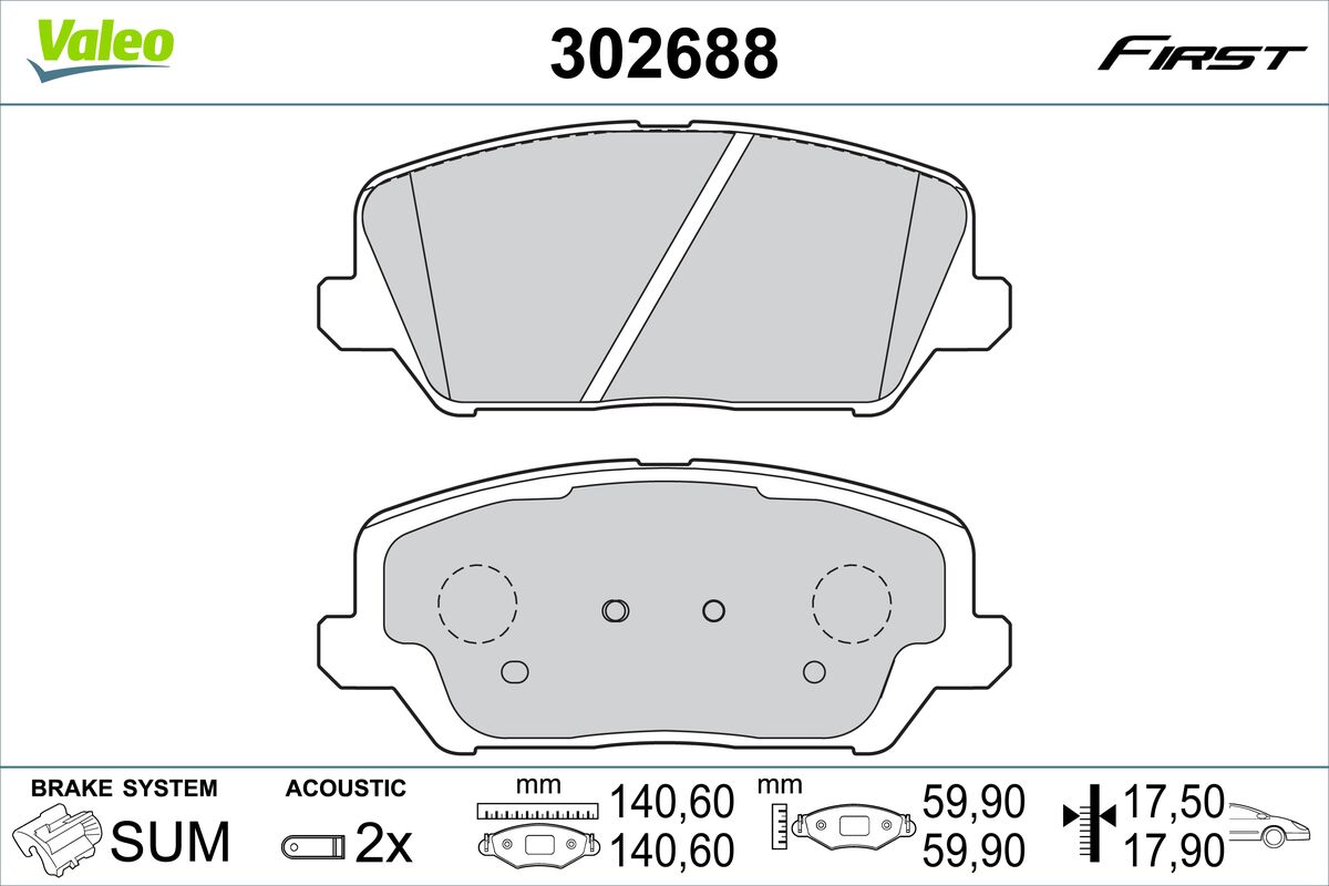 VALEO Fékbetét, mind 302688_VALEO